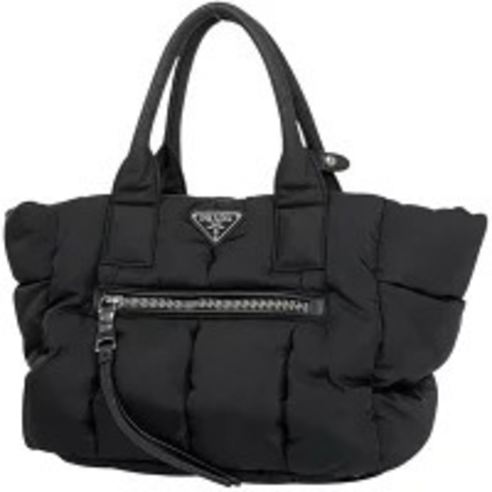 Prada Plate Handbag Tote Bag Nero Black